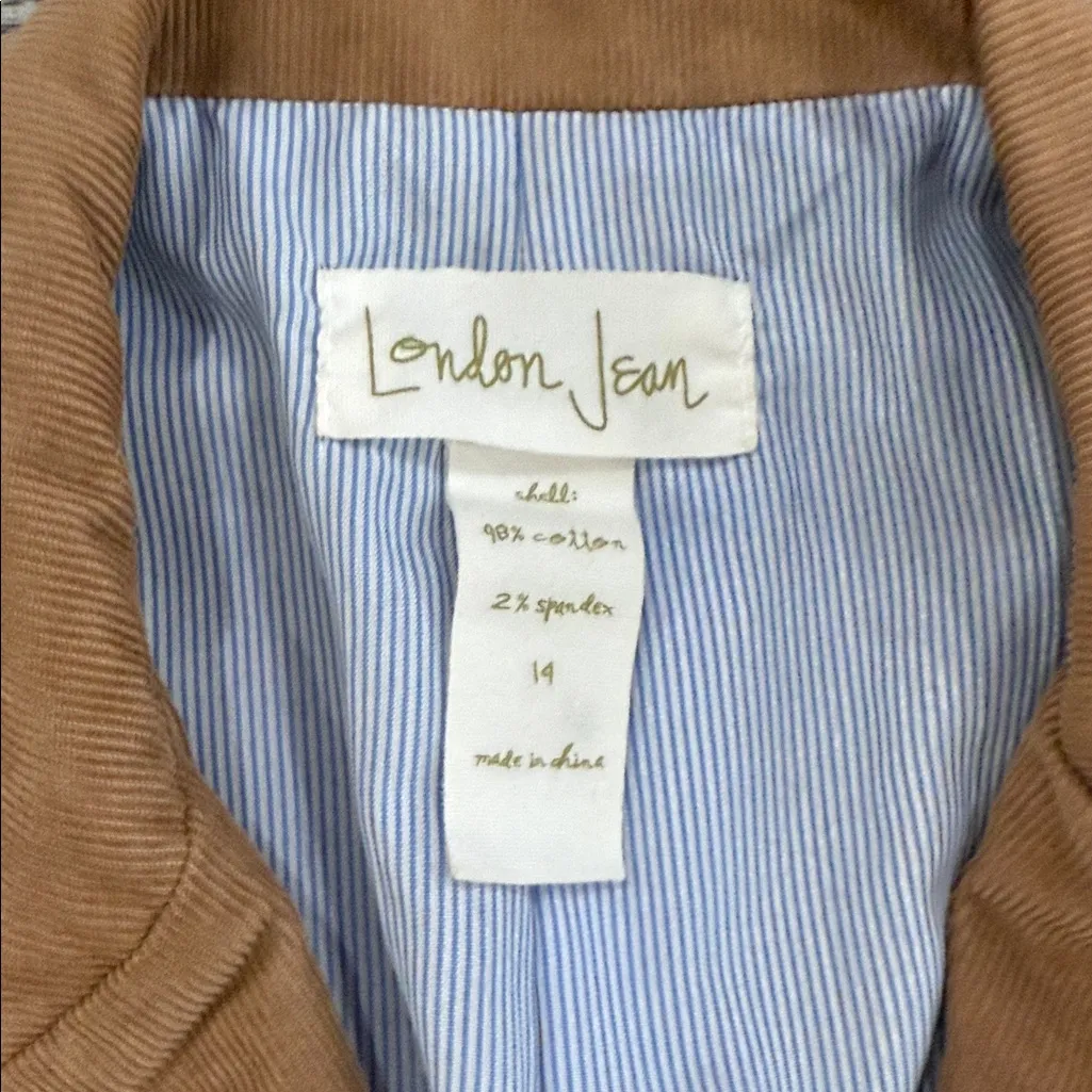 LONDONJEAN Fully Lined Tan Blazer/Jacket for Women Size 14 - Image 3