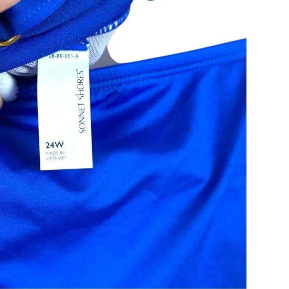 NWT Sonnet Shores Blue Ombre Women's Swimsuit Molded Cups Tummy Panel size 24w - Image 2