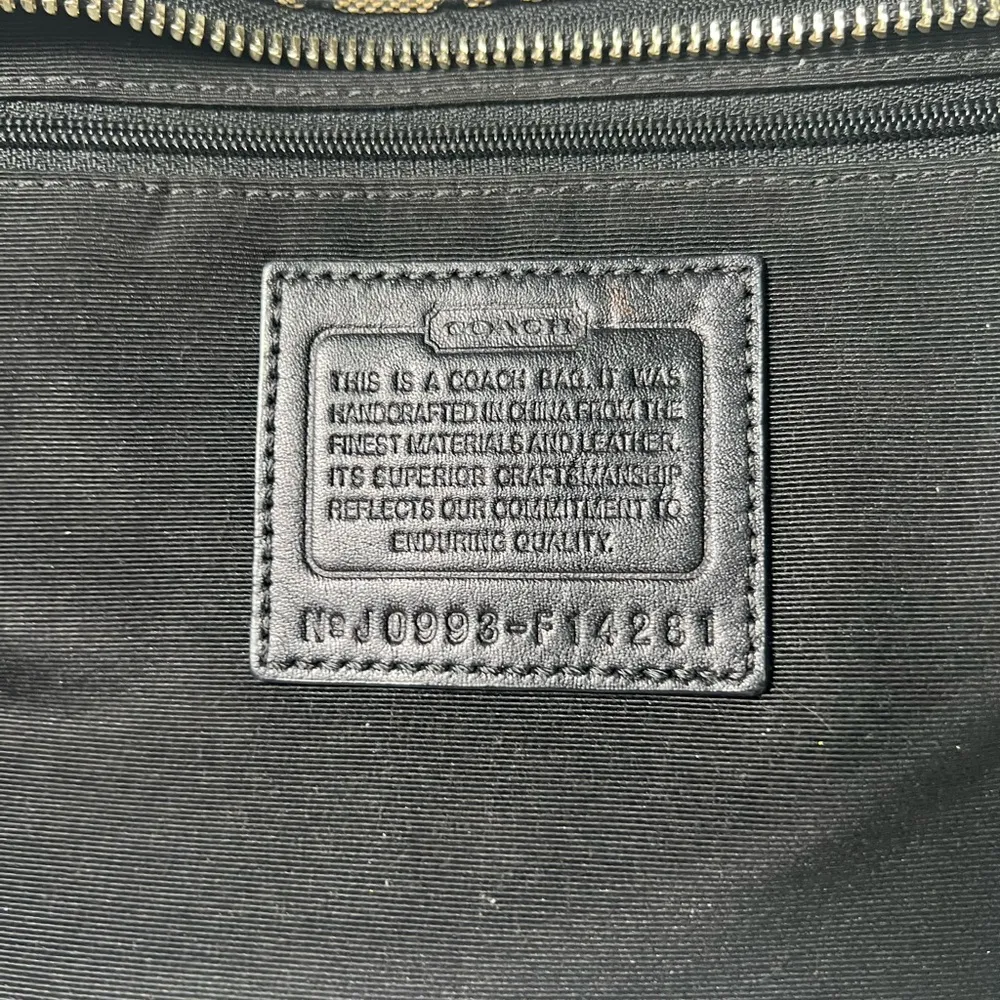 Coach CC Signature Monogram Logo Jacquard Stripe East West Satchel Bag Purse - Image 15