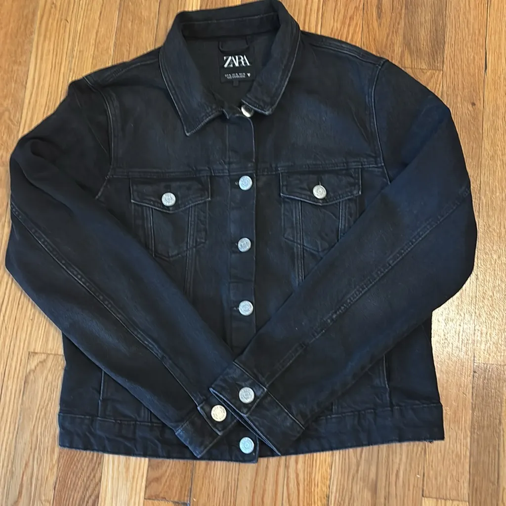 ZARA  Women's Dark Denim Jacket - Image 9