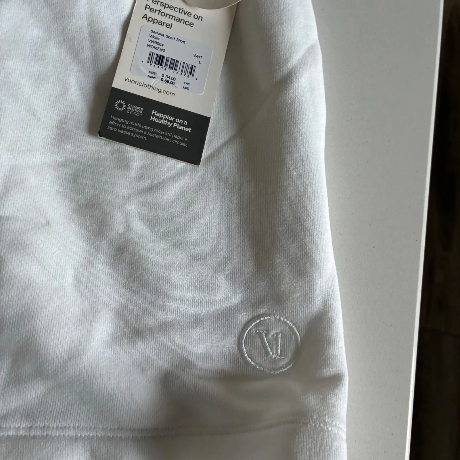 New Vuori Sedona Sport Short Womens White Size L Sweat Shorts - Image 2