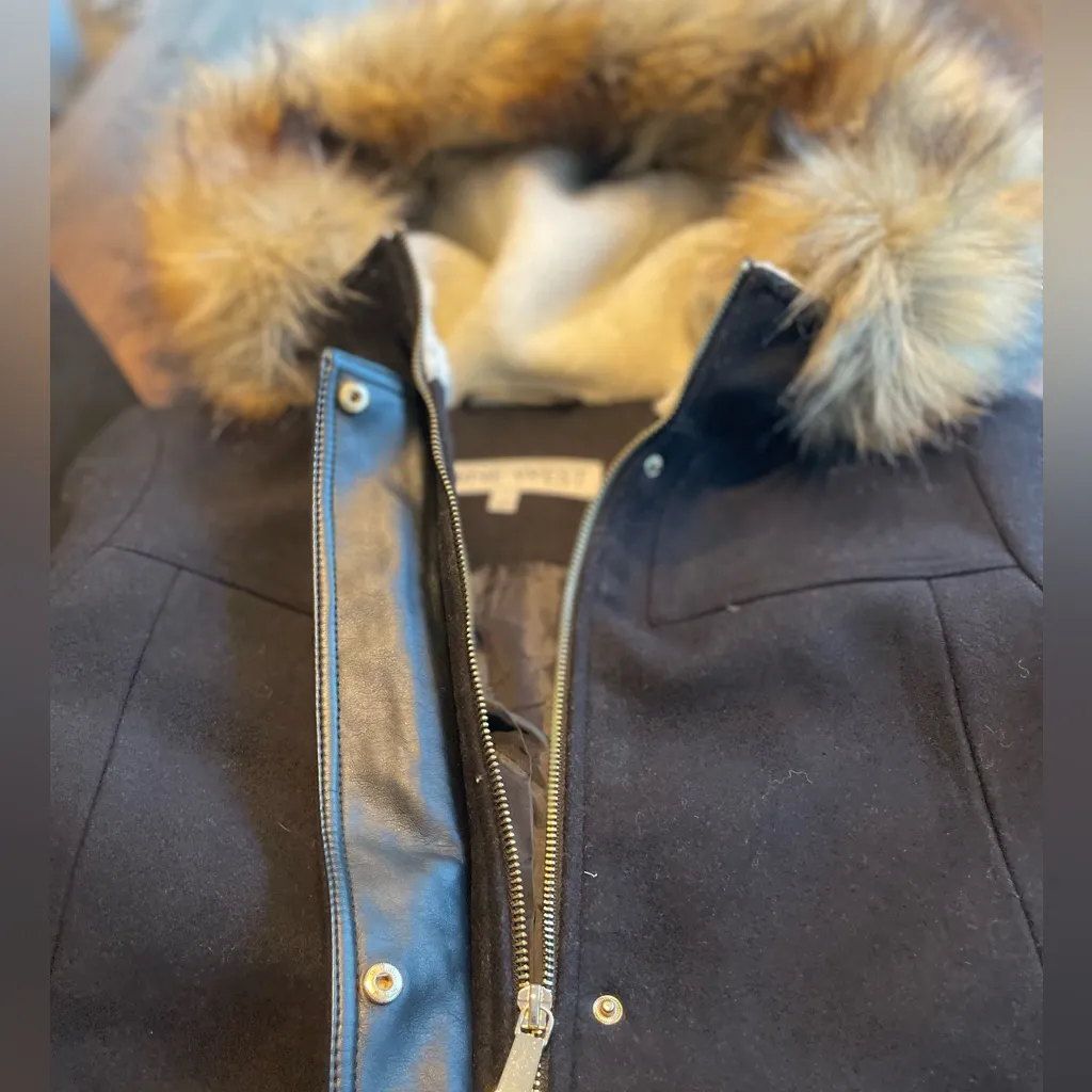 Nine West Black Wool Blend Coat - size small - Image 7