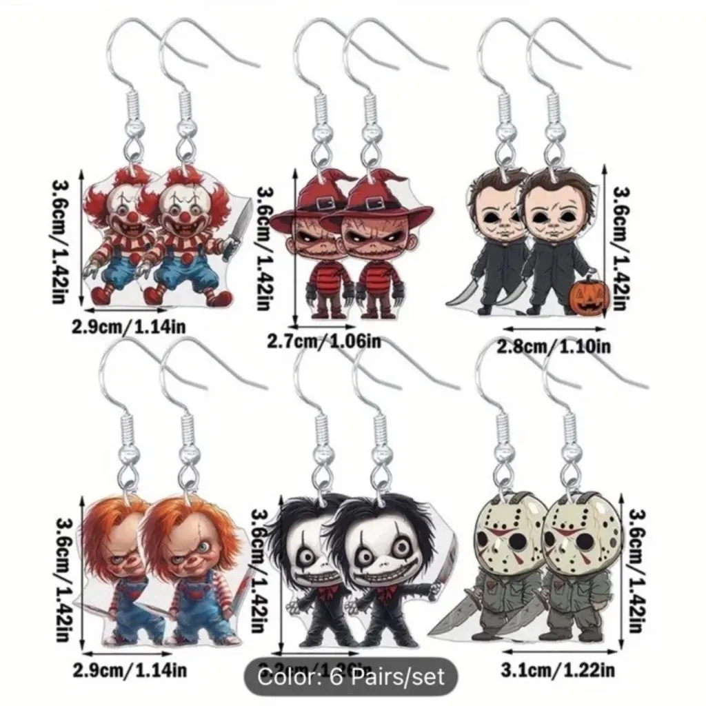 Halloween Michael Myers Earrings Horror Movie Character 80s Scary Movies Fandom - Image 2