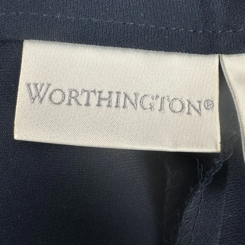 Worthington Womens Size 14 Black Dress Pants Polyester Straight Leg Workwear - Image 3