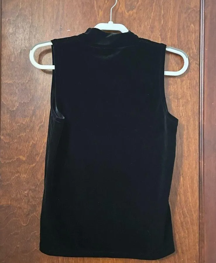 J. Crew black velvet mock neck top - Image 5