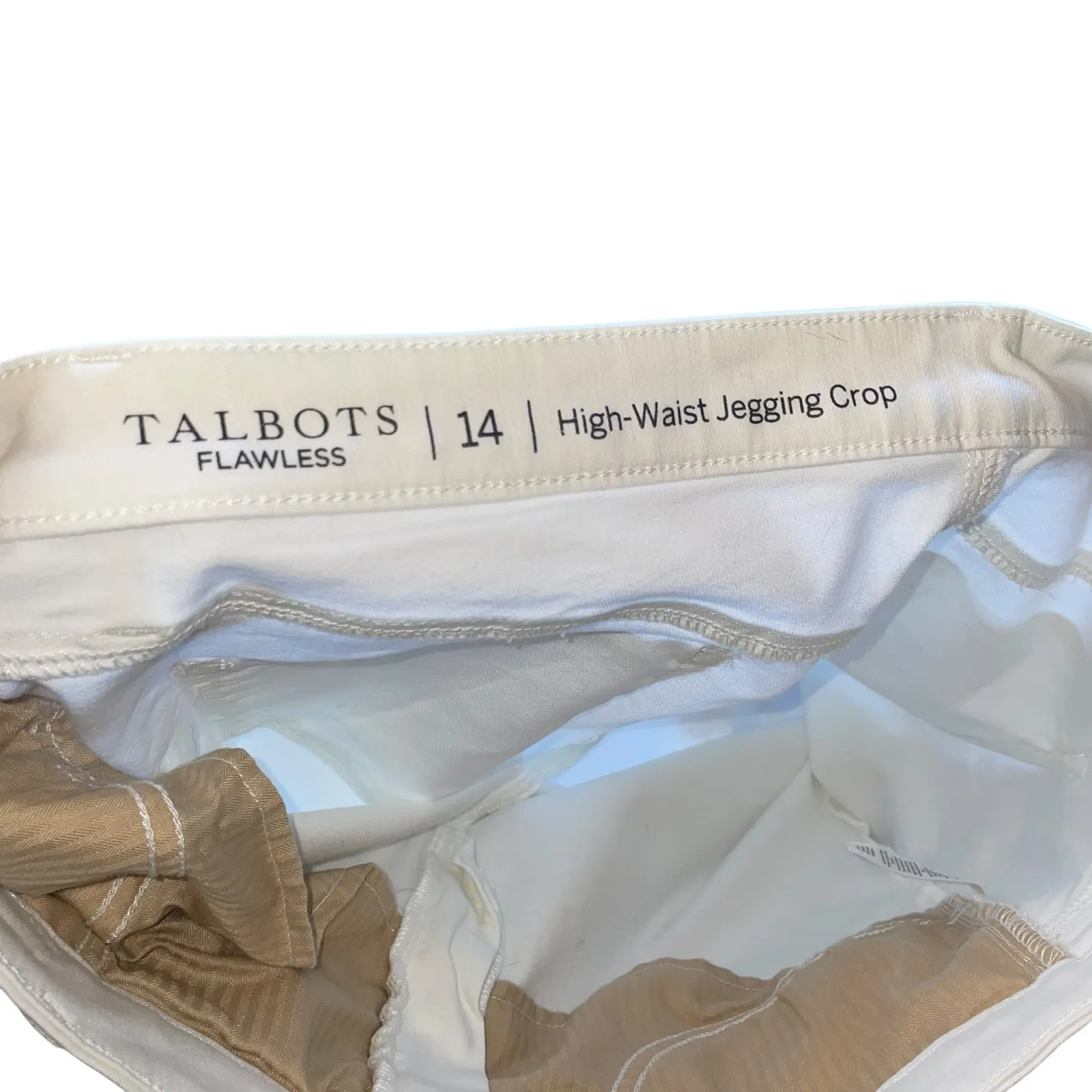 Talbots Flawless‎ High Waist Jeggings Crop White Denim Jeans Size 14 - Image 4