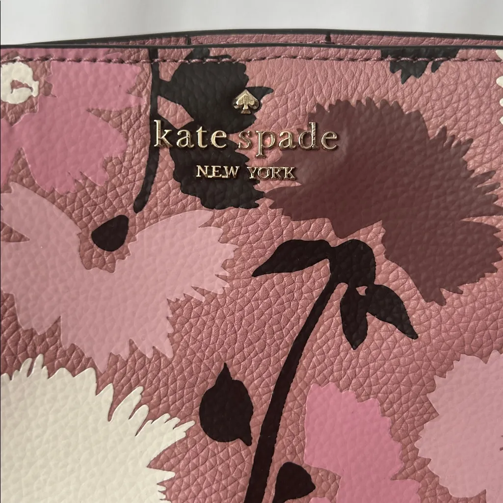 Kate Spade NY Briar Lane Gala Pink/Cream Floral Leather Shoulder Bag Purse 🌸🌸 - Image 6