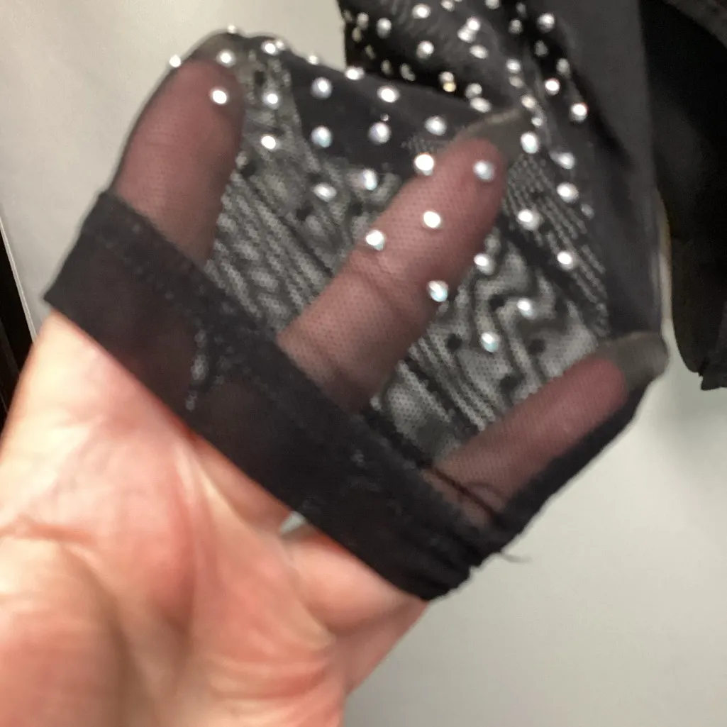 Mesh body suit with mini silver studs. Size Small Black - Image 7