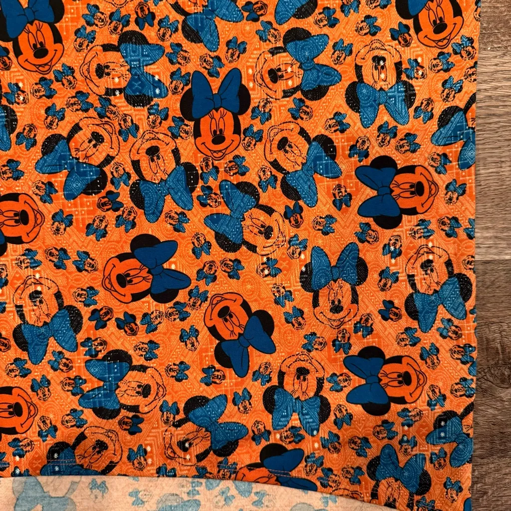 NEW LuLaRoe Irma Orange and Blue Minnie Mouse All Over Print Top Size XXL - Image 2