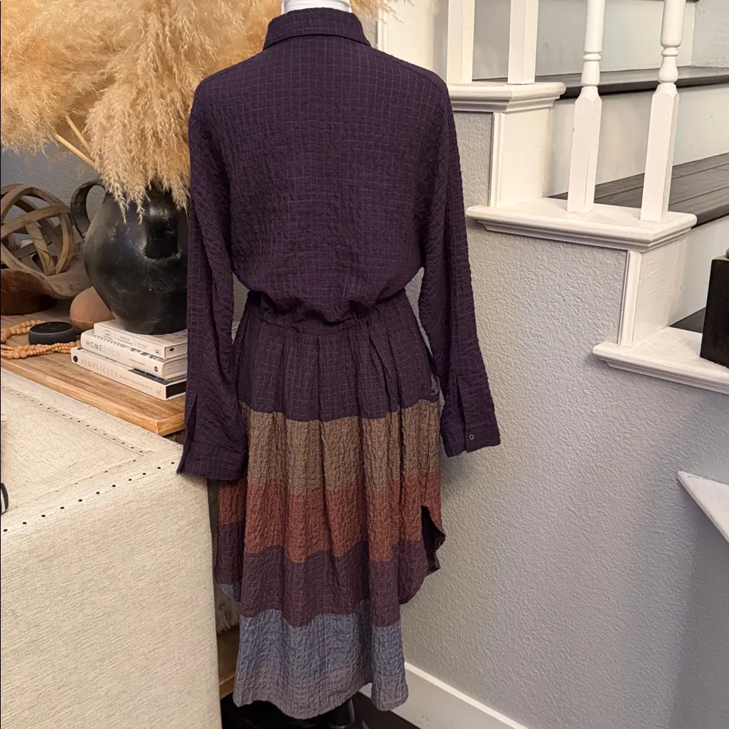 Free People Ray of Light Dress Plum Combo Boho Flowy Size Small - Image 6