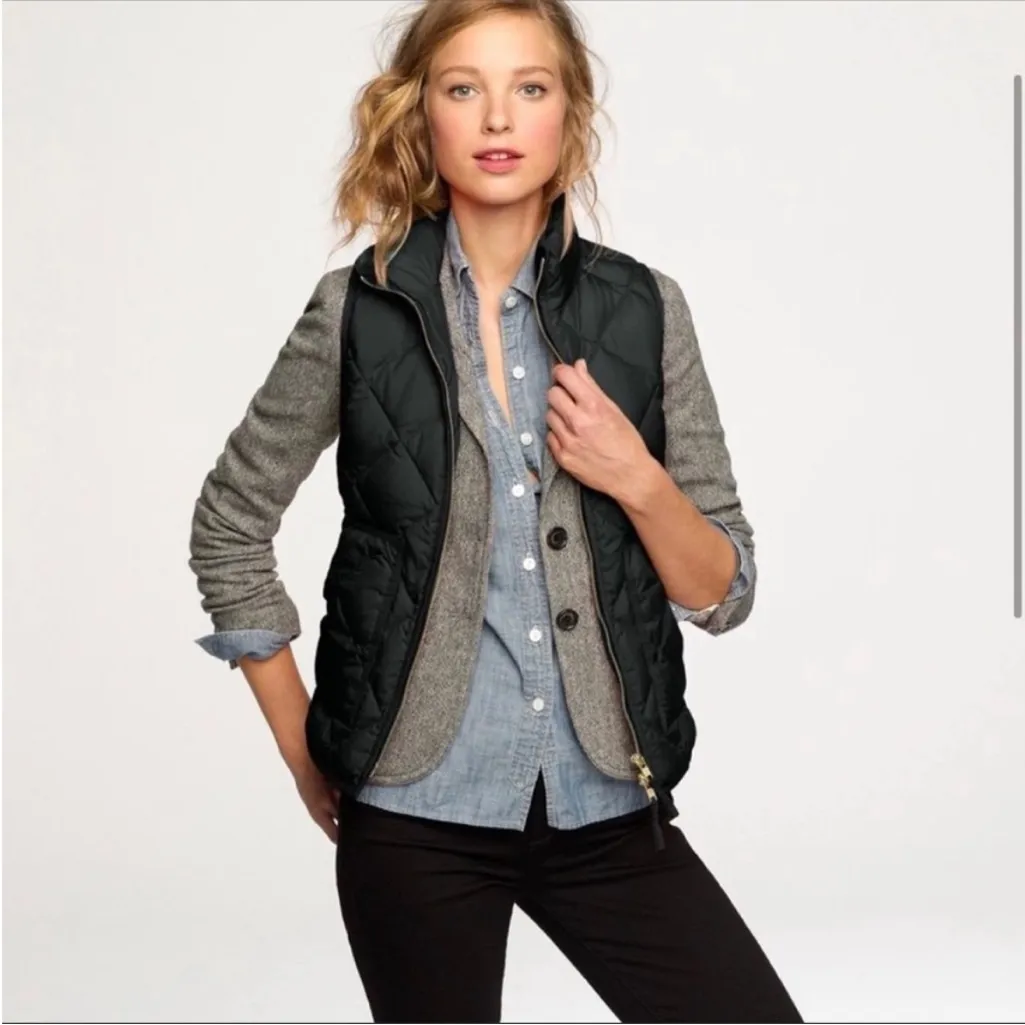 J.Crew quilted excursion puffer vest black XS NEW - Image 2