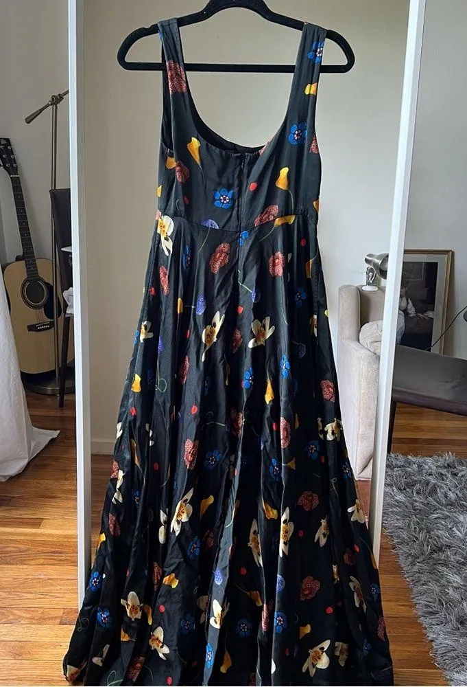 solace london naie gown dress black floral size 6 C3 - Image 9