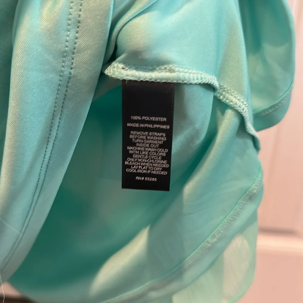 Express Large Mint Green Chiffon Strapless Mini-Dress - Image 8