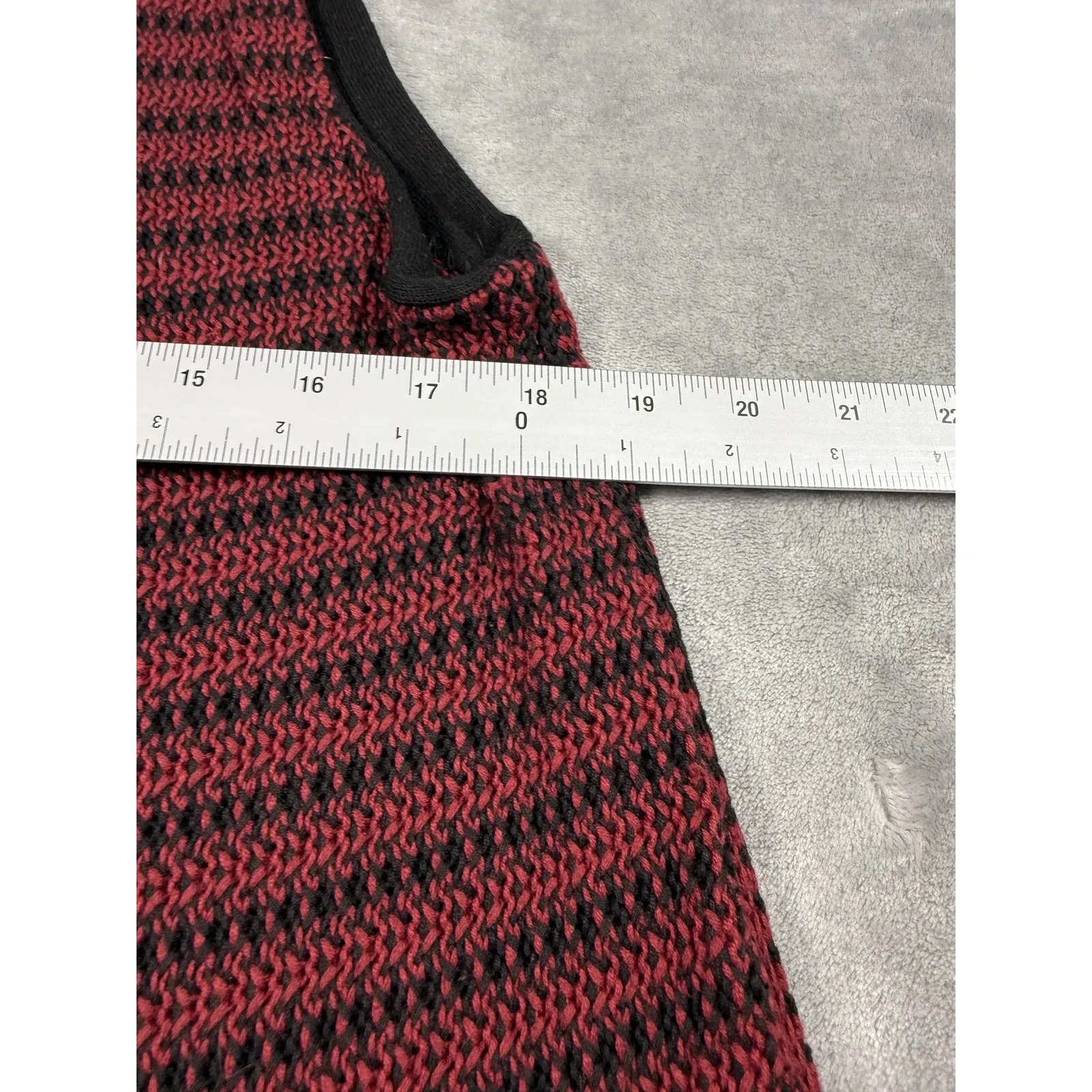 Habitat Sweater‎ Womens Small Red Black Button Knit Vest Asymmetric Artsy Top - Image 6