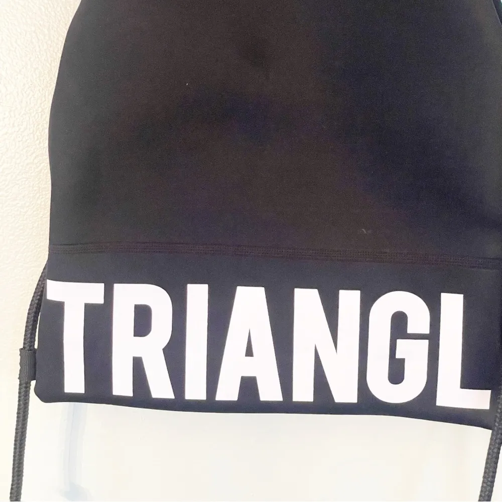 Triangl Black Neoprene Drawstring Bag Backpack Swimsuit Beach Pool - Image 2
