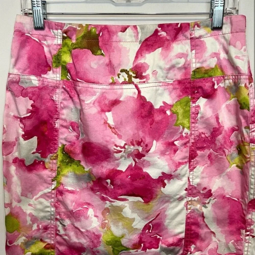 Anne Klein Women's Floral A-Line Skirt Size 4 Multicolor Casual Spring - Image 3