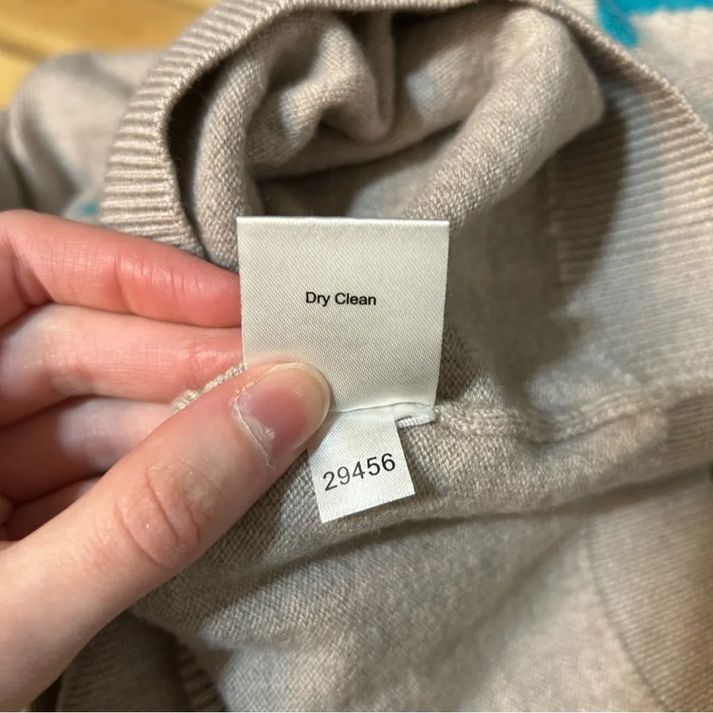 Garnet Hill Wool Palm Tree Graphic Crewneck Sweater Size Small - Image 7