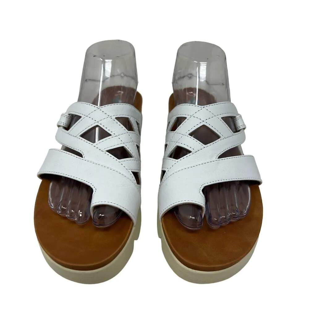 Bare Traps Harrison White Leather Comfort Supportive Postural Alignment Sandals - Image 2