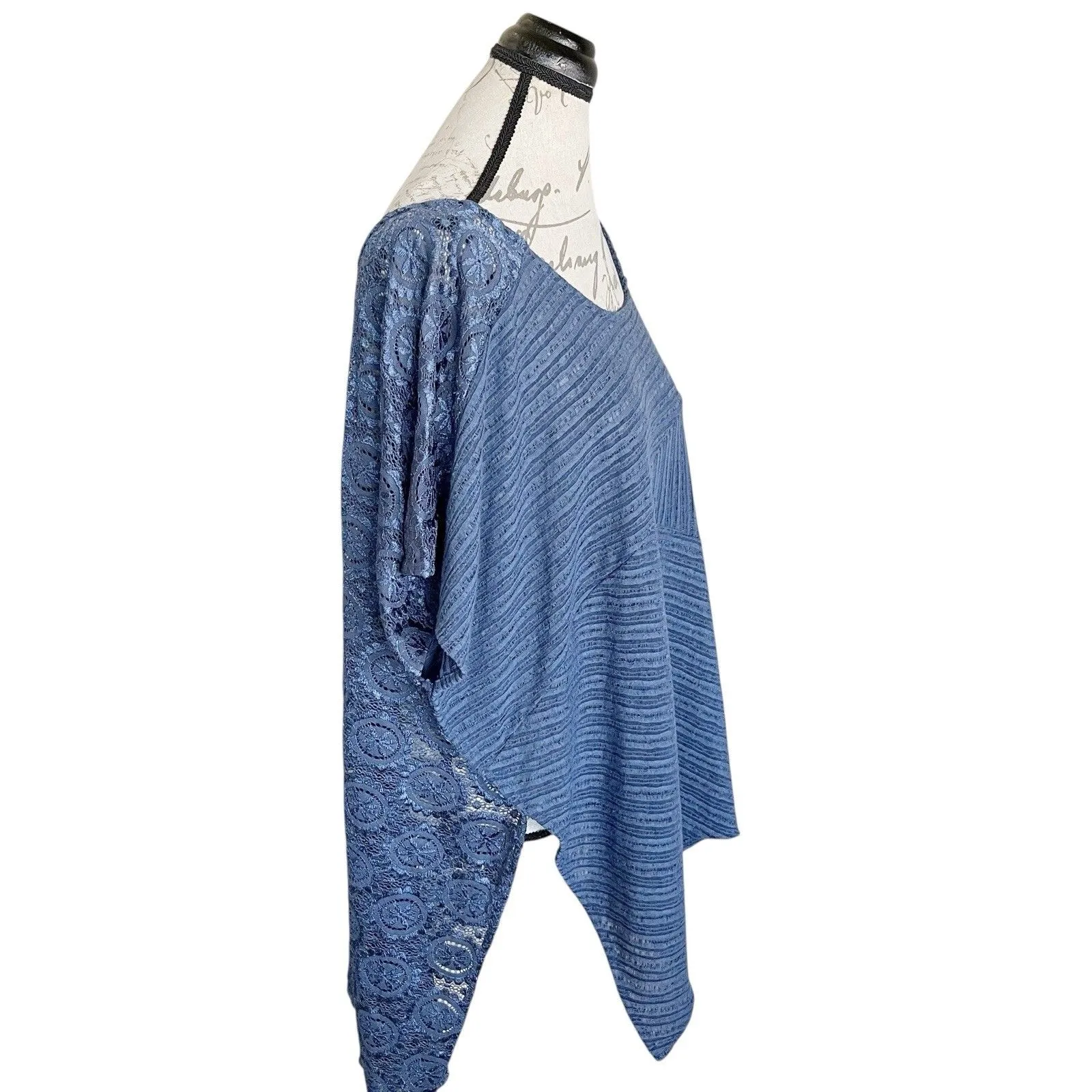 Chico's Womens Knit Poncho Pullover Blouse Sz Medium- Large Oversized Tunic Boho - Image 4