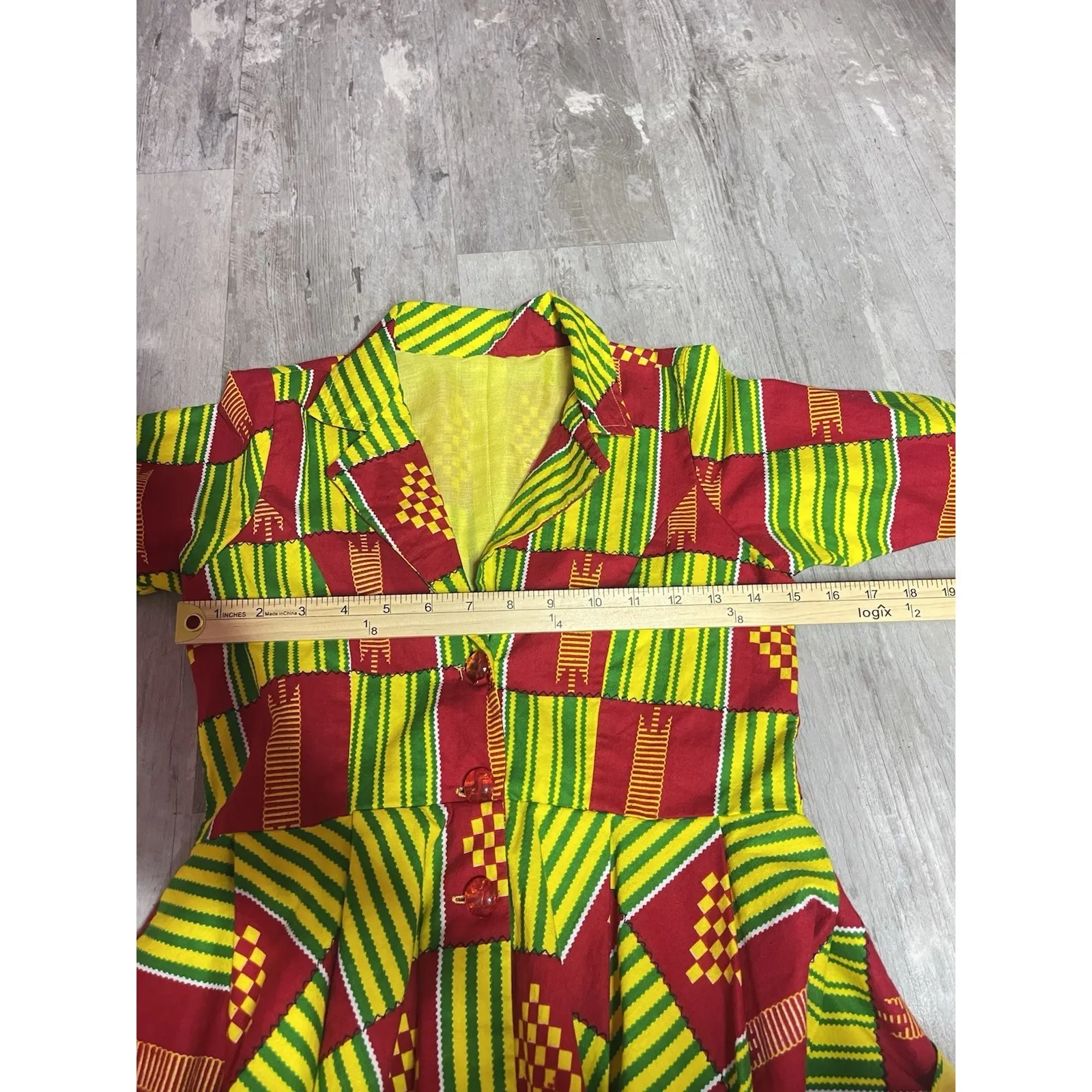 Shenbolen Top‎ Womens Size XS Maxi Flared Long Shirt African Print D - Image 4