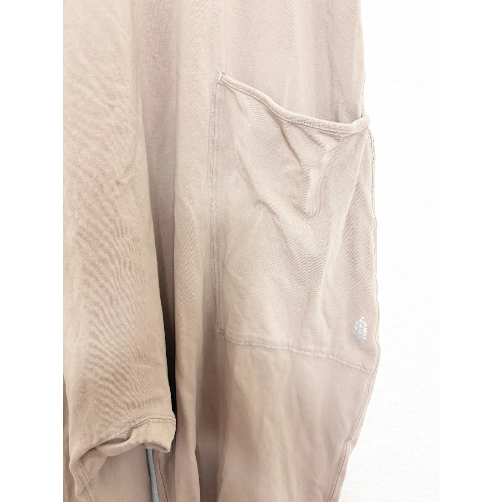 Free People Movement Hot Shot Onesie Size Small Tan Lagenlook Oversized Relaxed - Image 9