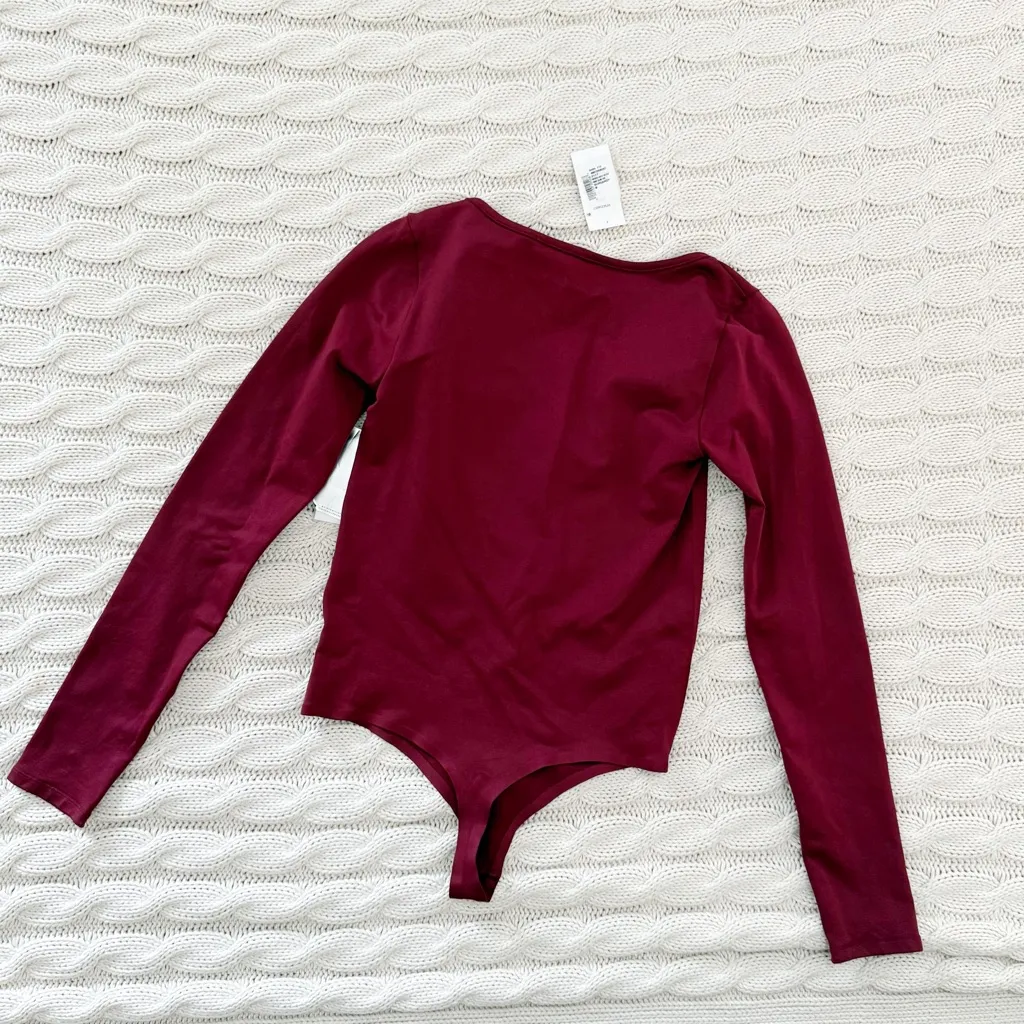 Simon Miller Deep Red Long Sleeve Bodysuit Size M - Image 3