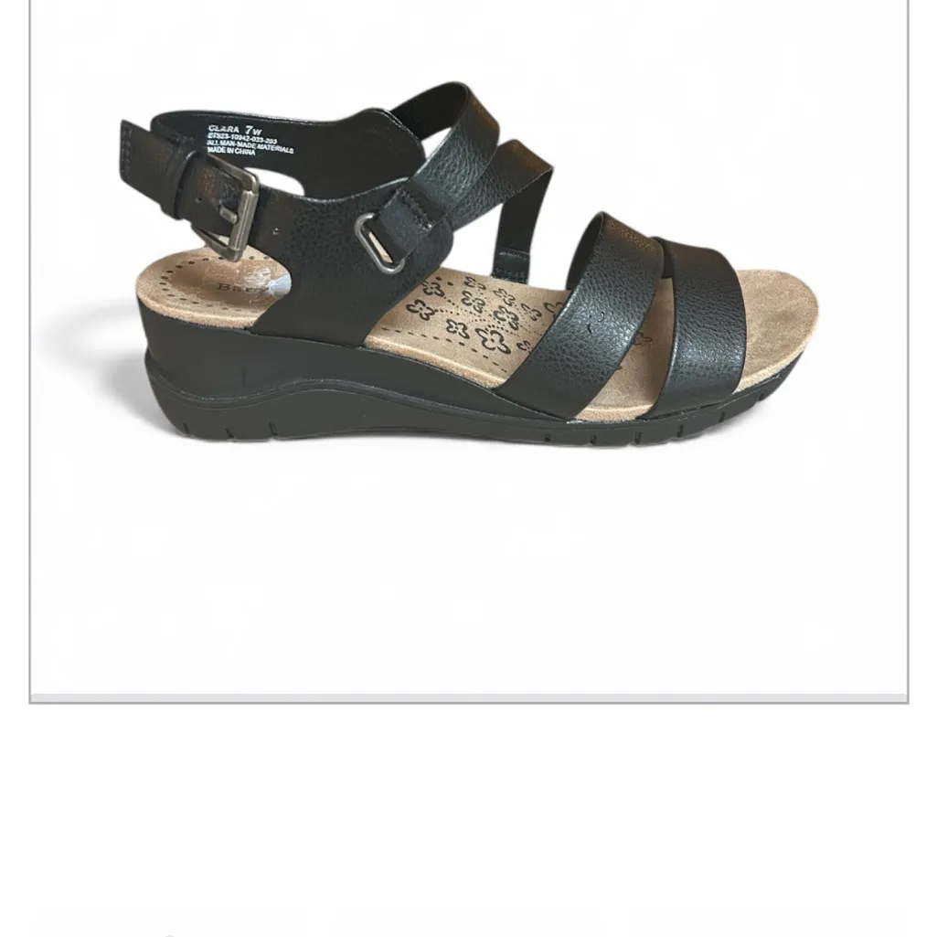 Baretraps Clara Sandals Womens US Size 7 Wide Black Comfort Buckle Strappy NEW - Image 3