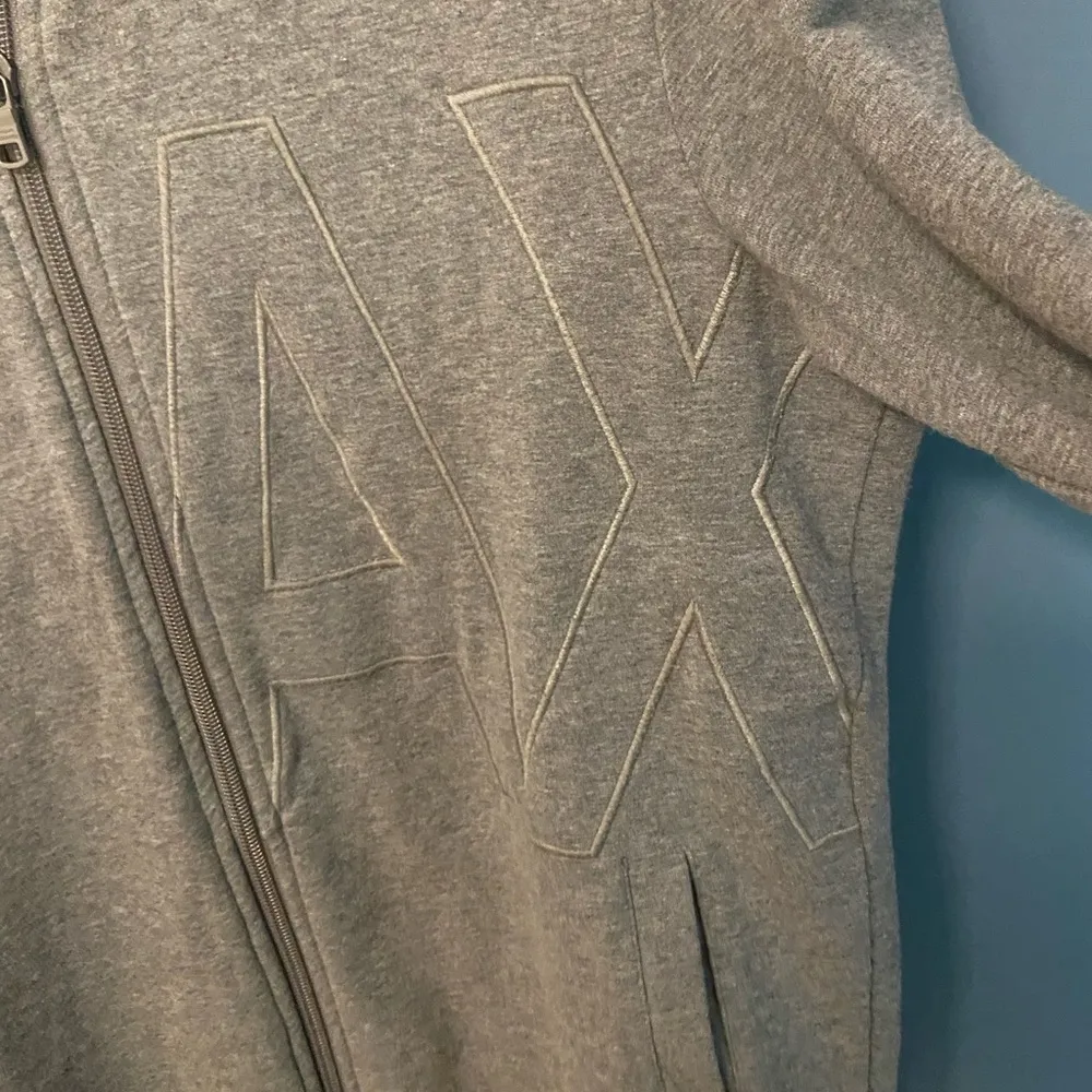 Armani Exchange grey‎ zip up mid weight sweatshirt jacket sz Medium - Image 3