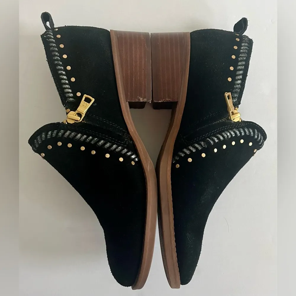 LATIGO Black Suede Zippered Ankle Booties Size 6M - Image 4