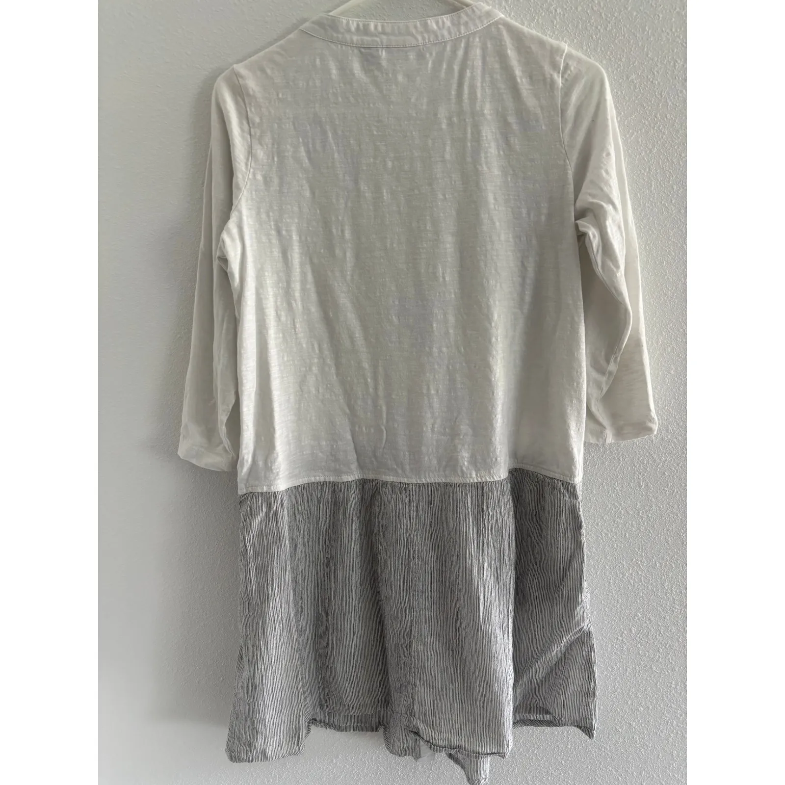 LOGO Lori Goldstein Shirtdress Womens XS‎ White Gray Career Preppy Sophisticated - Image 2