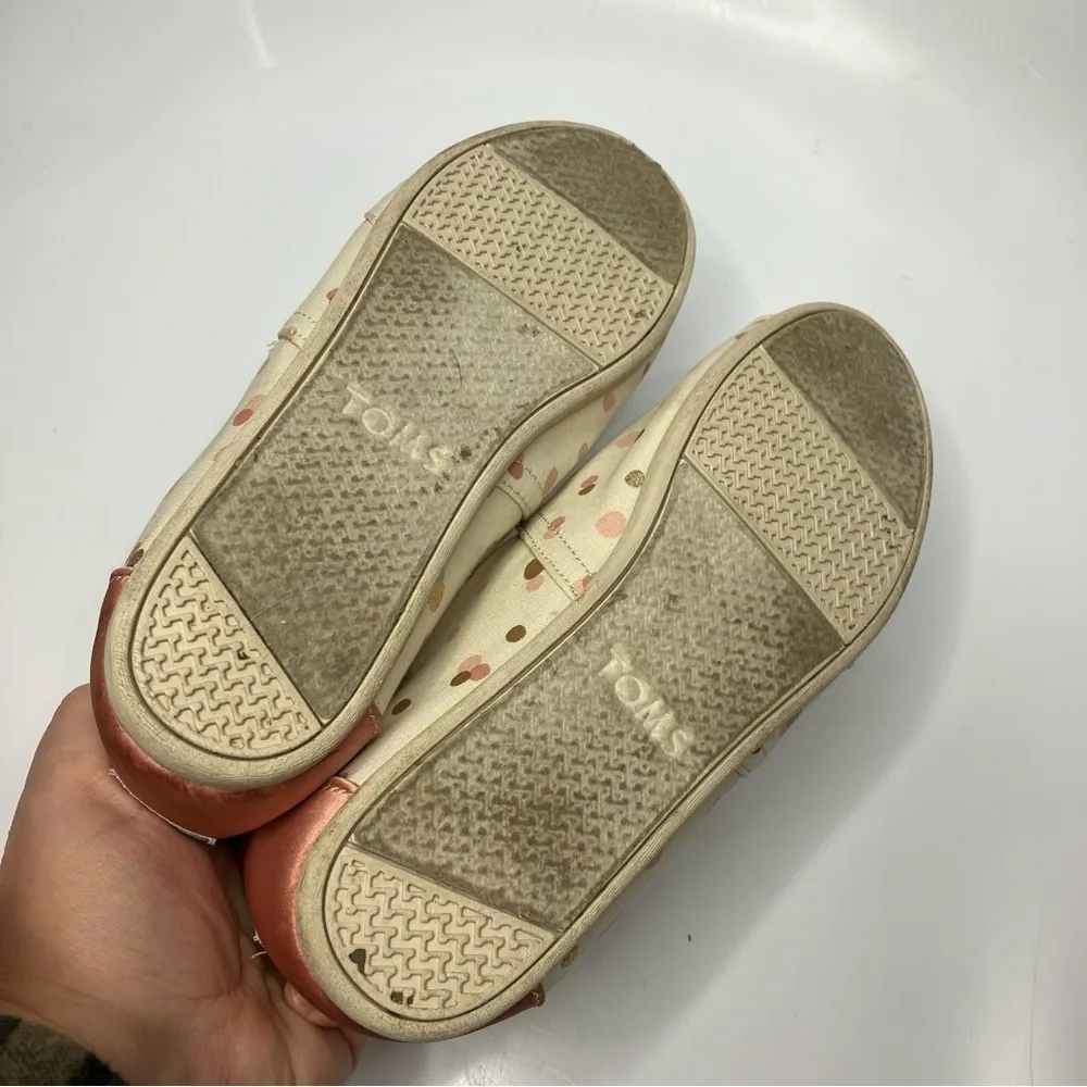 Toms‎ Alpargata slip on shoes canvas pink gold dot size 9.5 - Image 6