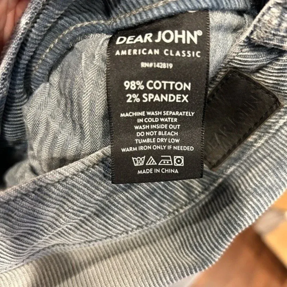 Dear John Joyrich Comfort Skinny Distressed Cut Off Split Hem Gray Corduroy‎ 32 - Image 8