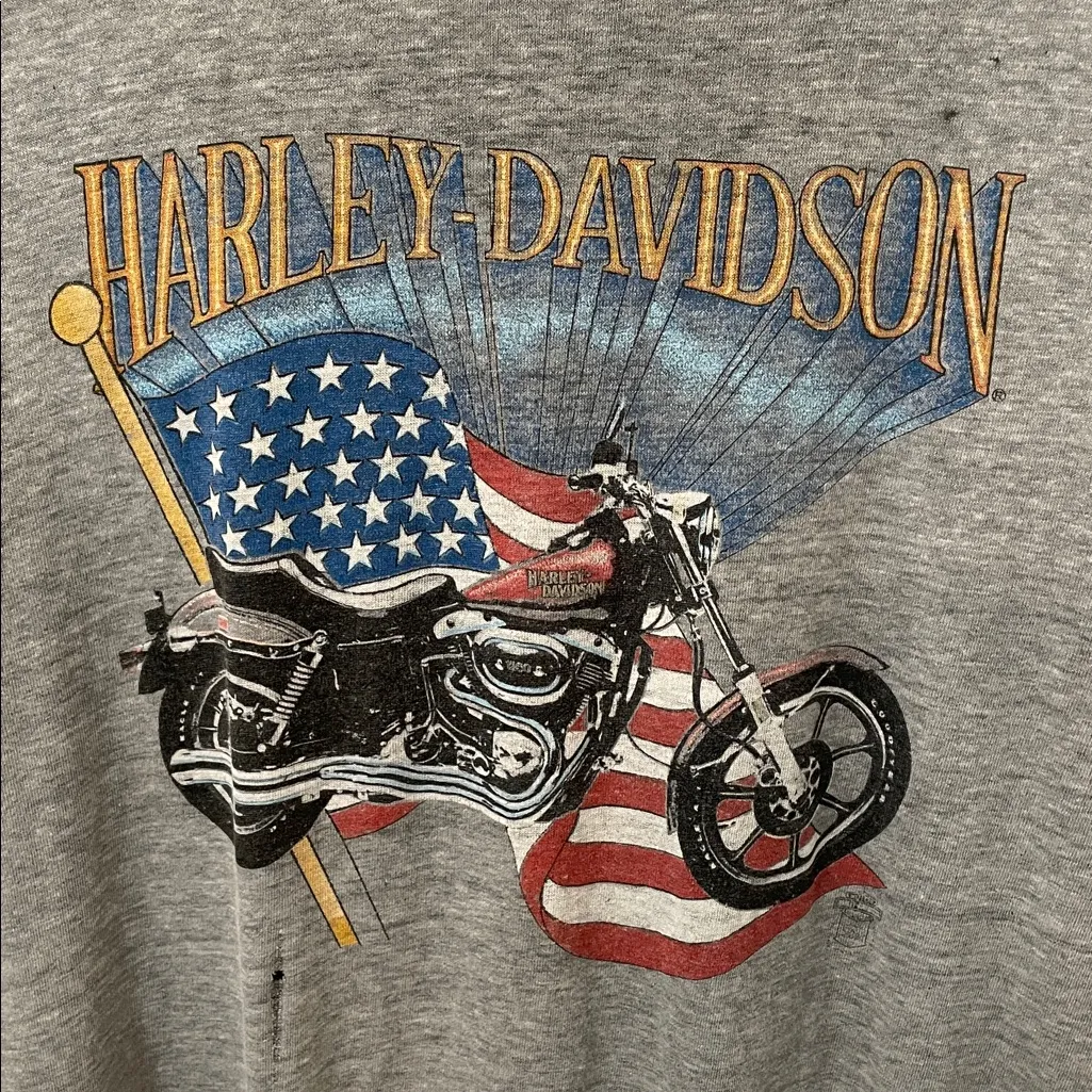 Harley Davidson distressed threadbare thin T - Image 2