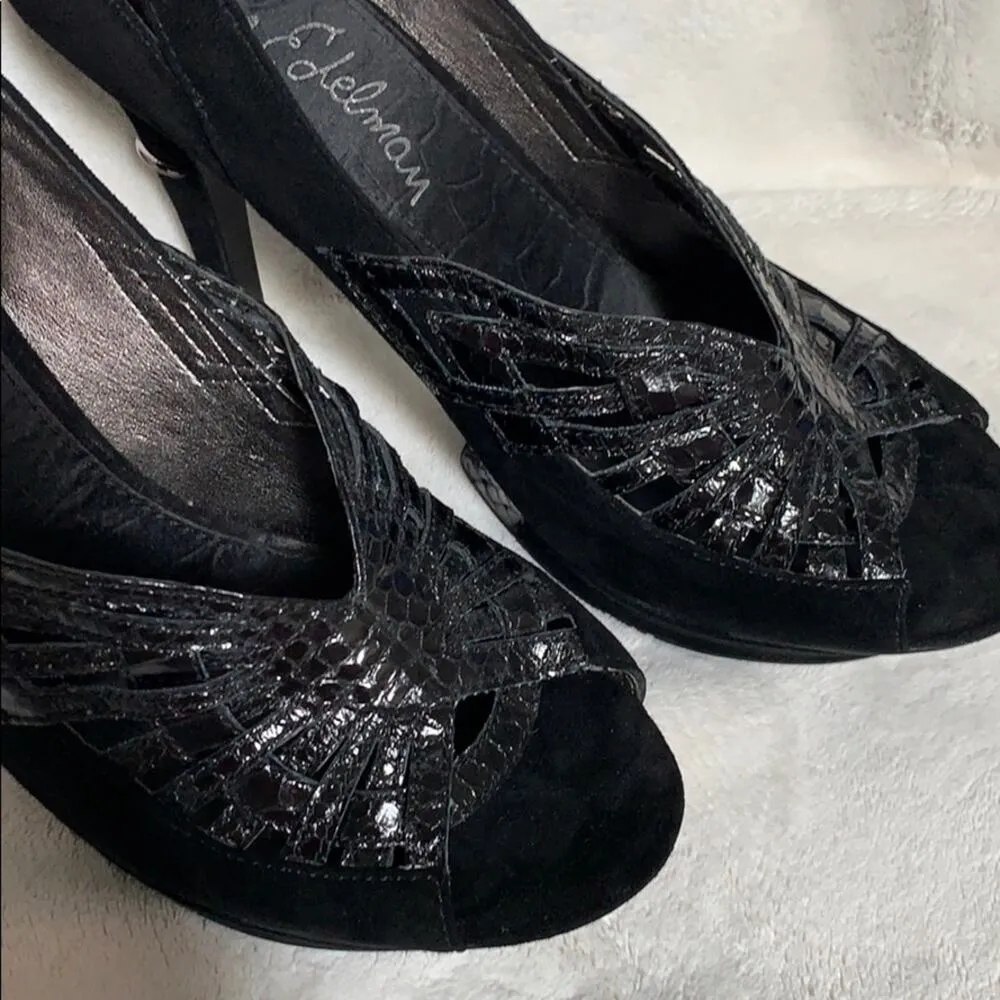 Sam Edelman Damen Nixie Suede Snakeskin Open-Toe Pump Heels Size 8 - Image 2