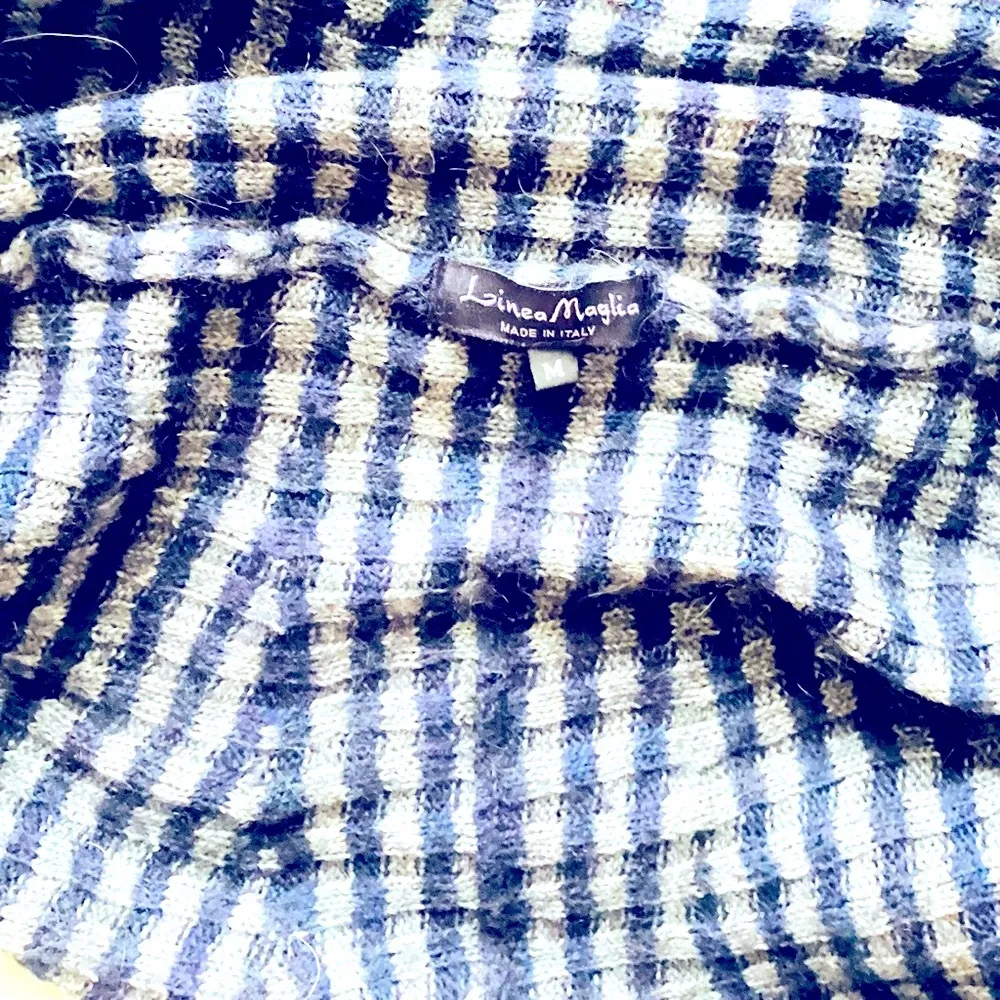 144. Linea Maglia shrug Cardigan Sweater in navy/gray stripe Blue Size M - Image 6