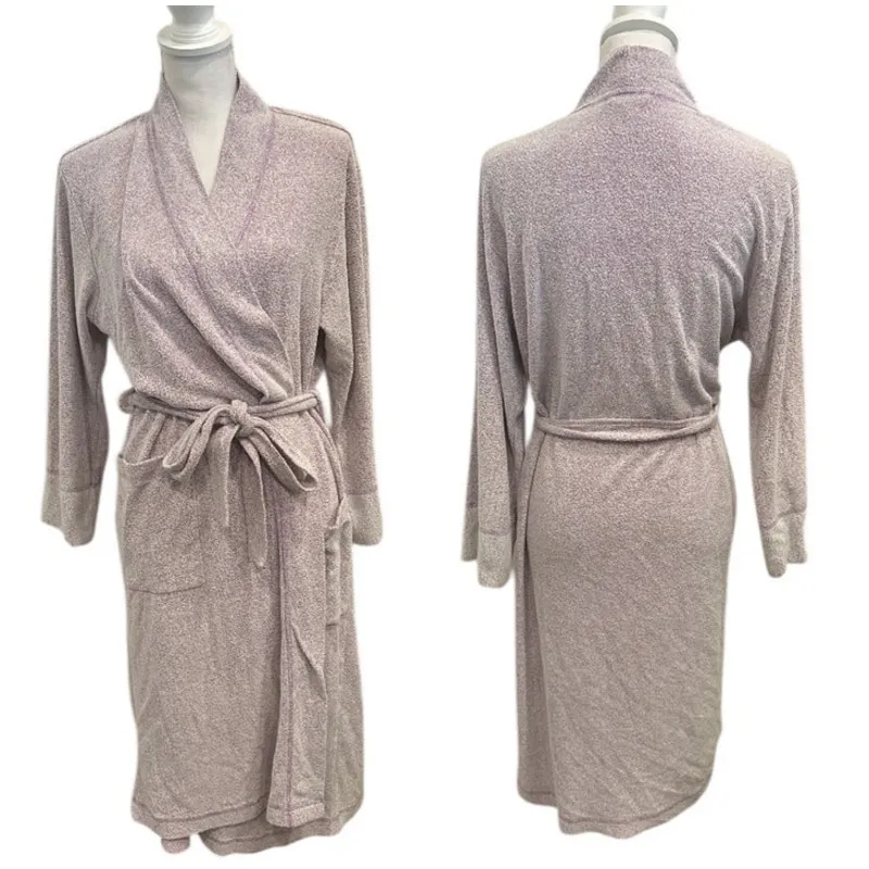 Natori Royal Purple Nirvana Brushed French Terry Robe Size Large Cozycore Lounge - Image 2