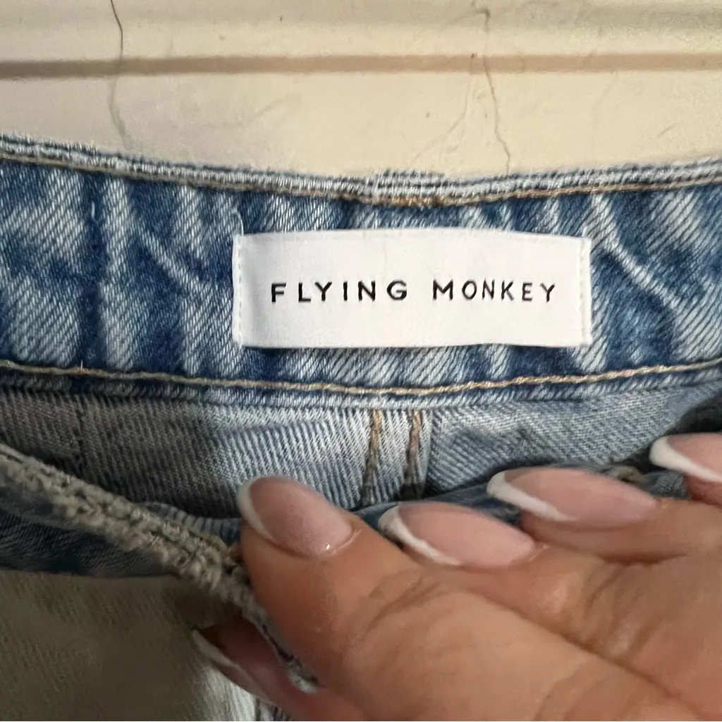 NWT  Buckle Fire For You Patch Work Two Tone High Rise Denim Shorts - Image 7