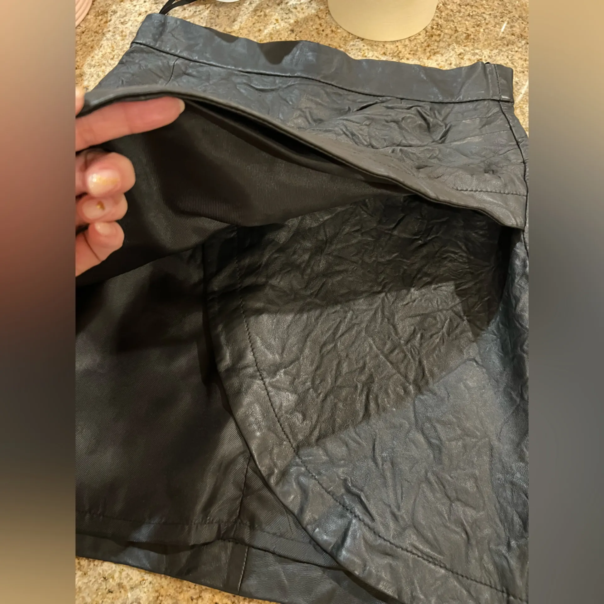 Zadig & Voltaire Julipe Cuir Froissé Leather Mini Skirt – Size 36 (US 4) NWT - Image 10