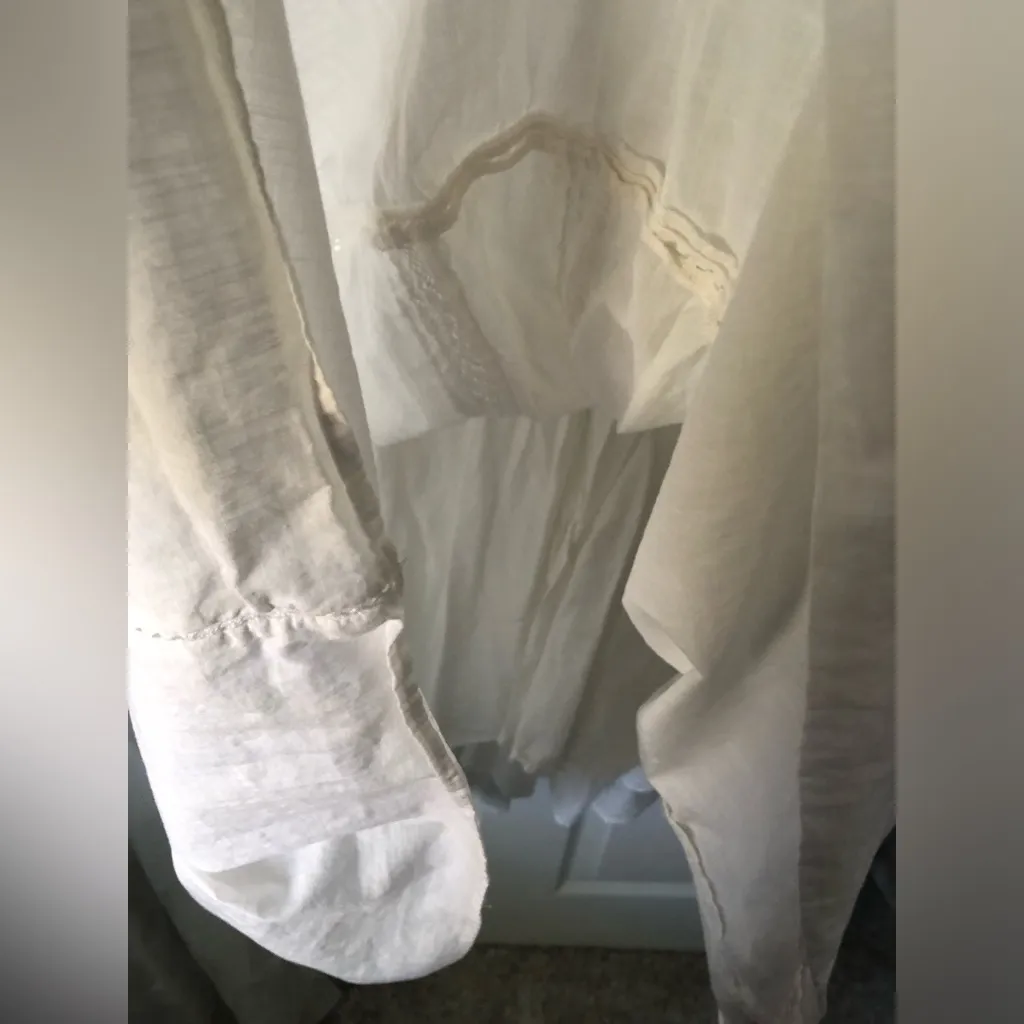 Zara midi Dress voluminous embroidered Boho babydoll oversized women sz M cotton - Image 7