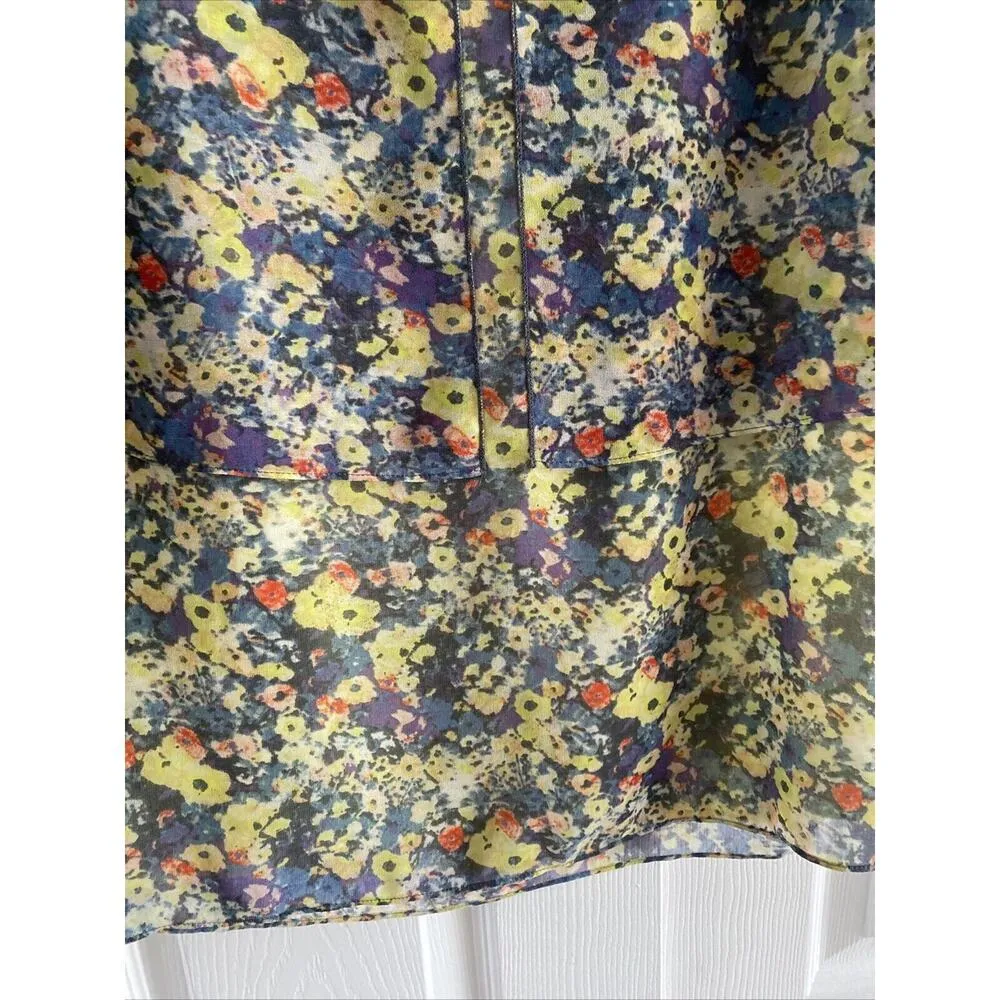 CABI Positano Small Blouse 5041 Layered Yellow Floral Top Cottagecore Spring‎ - Image 4