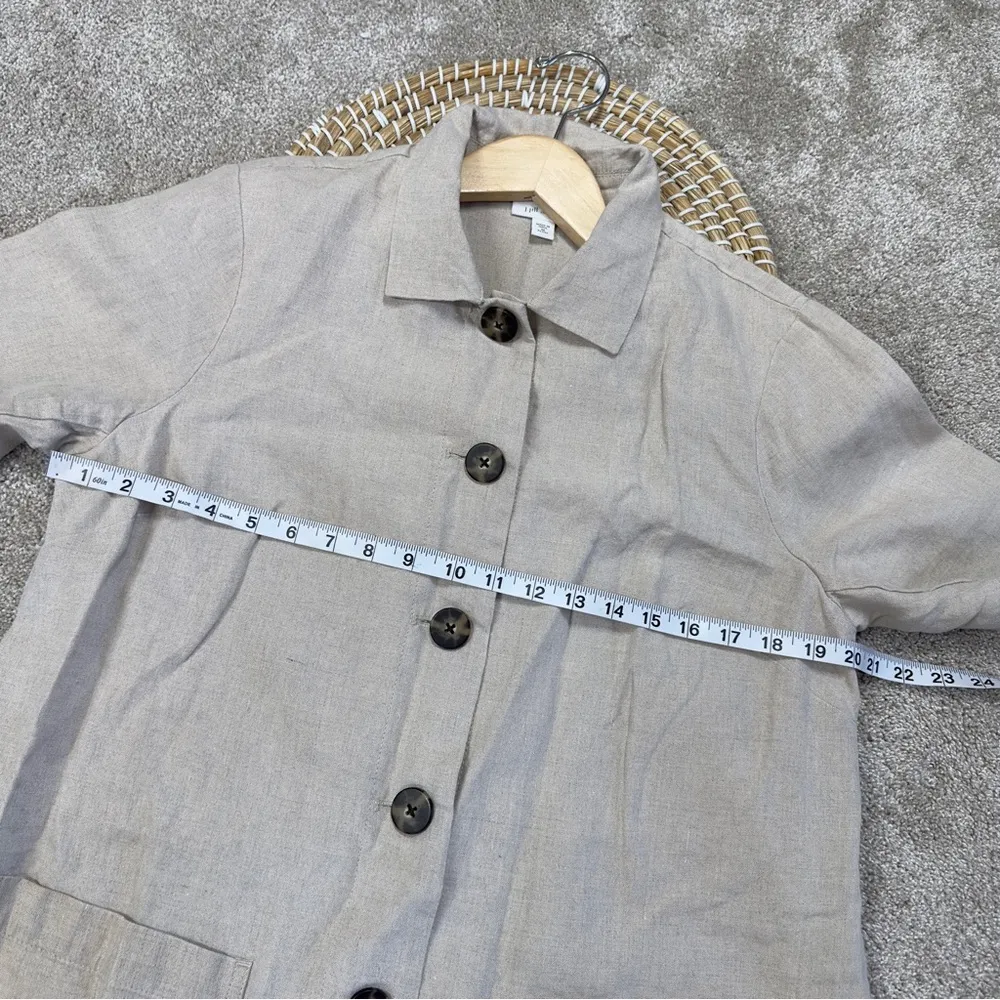 J. Jill Love 100% Linen Women’s Trench Long Coat Button Front in Beige MP Tan Size undefined - Image 16