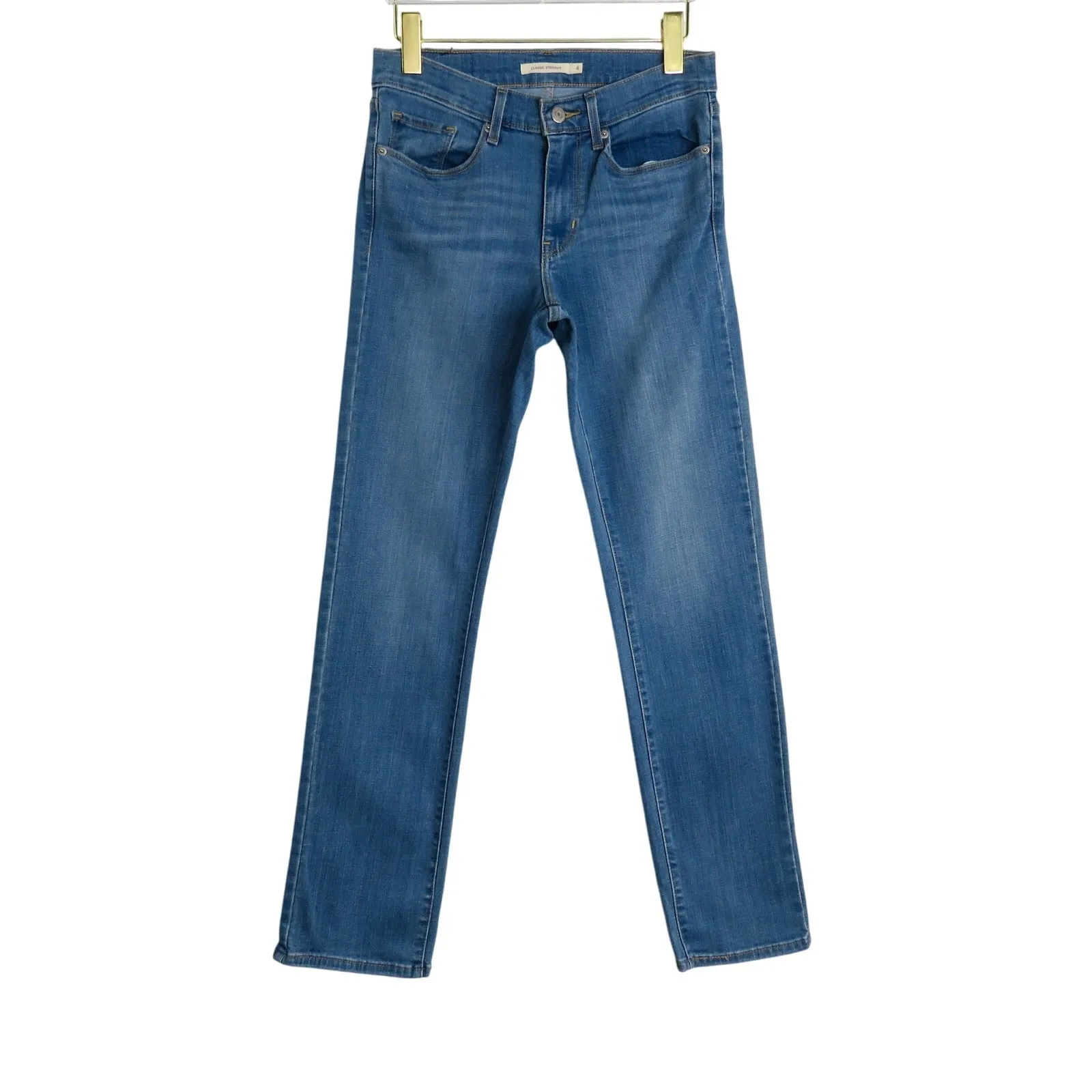 Levi's Classic Straight Leg Jeans Mid Rise Size 4 Waist 27" - Image 2