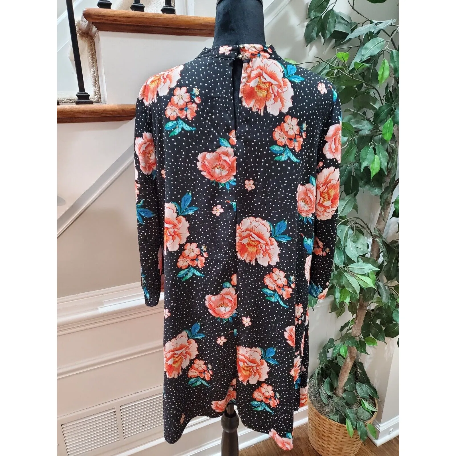 F&F Women's Black 100% Polyester Halter Neck Long Sleeves Knee Length Dress 14 - Image 6