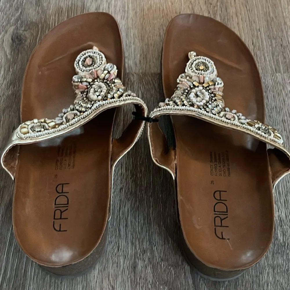 Frida Sparkly Sandals Size 8 White - Image 7