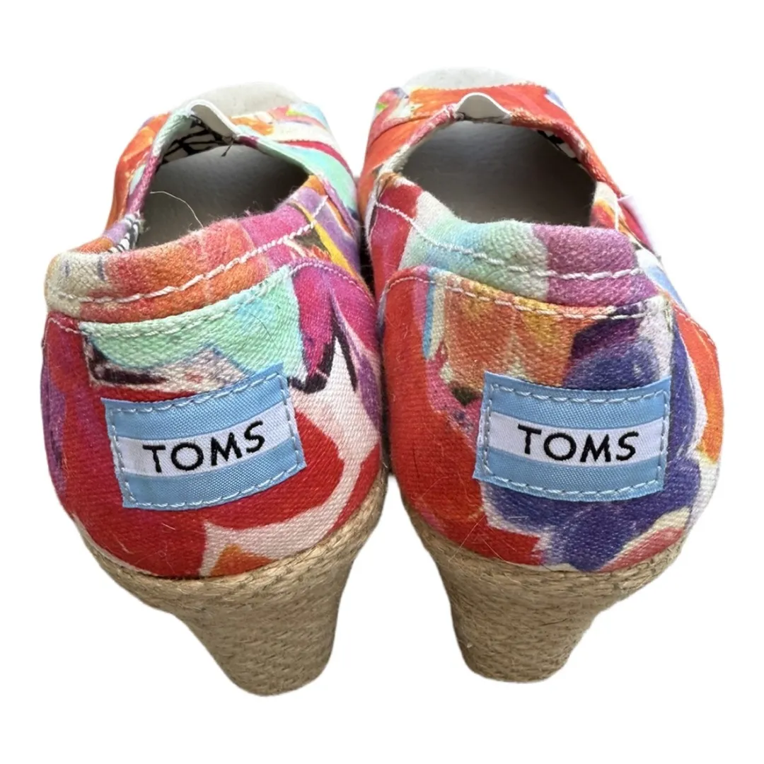 Toms Womens Calypso Corbel Classic Pump Wedge Heels Shoes Multicolor Floral 8W - Image 4