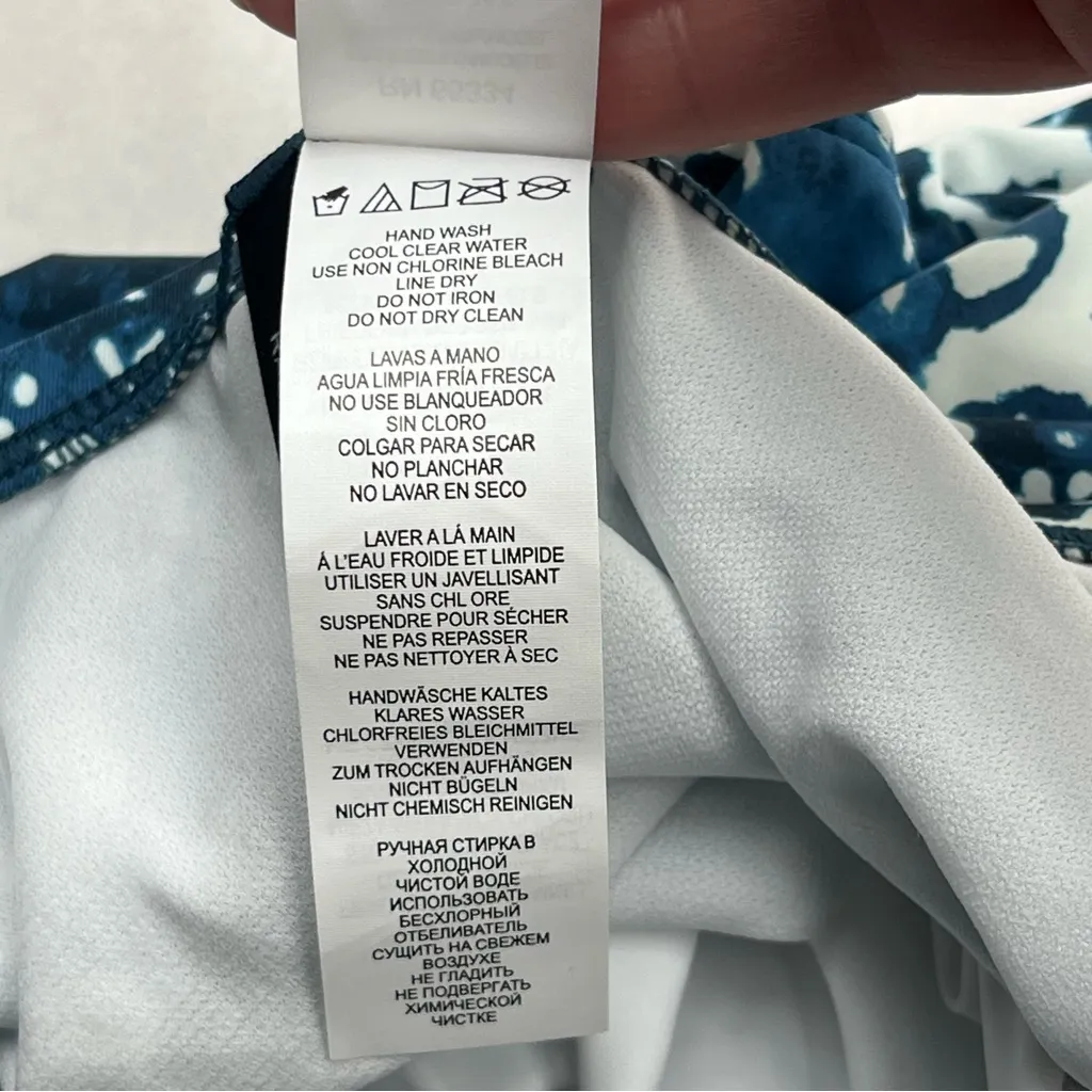 Lauren Ralph Lauren Womens Rattan Ring One Piece Swimsuit Size 8 Blue White NWOT - Image 6