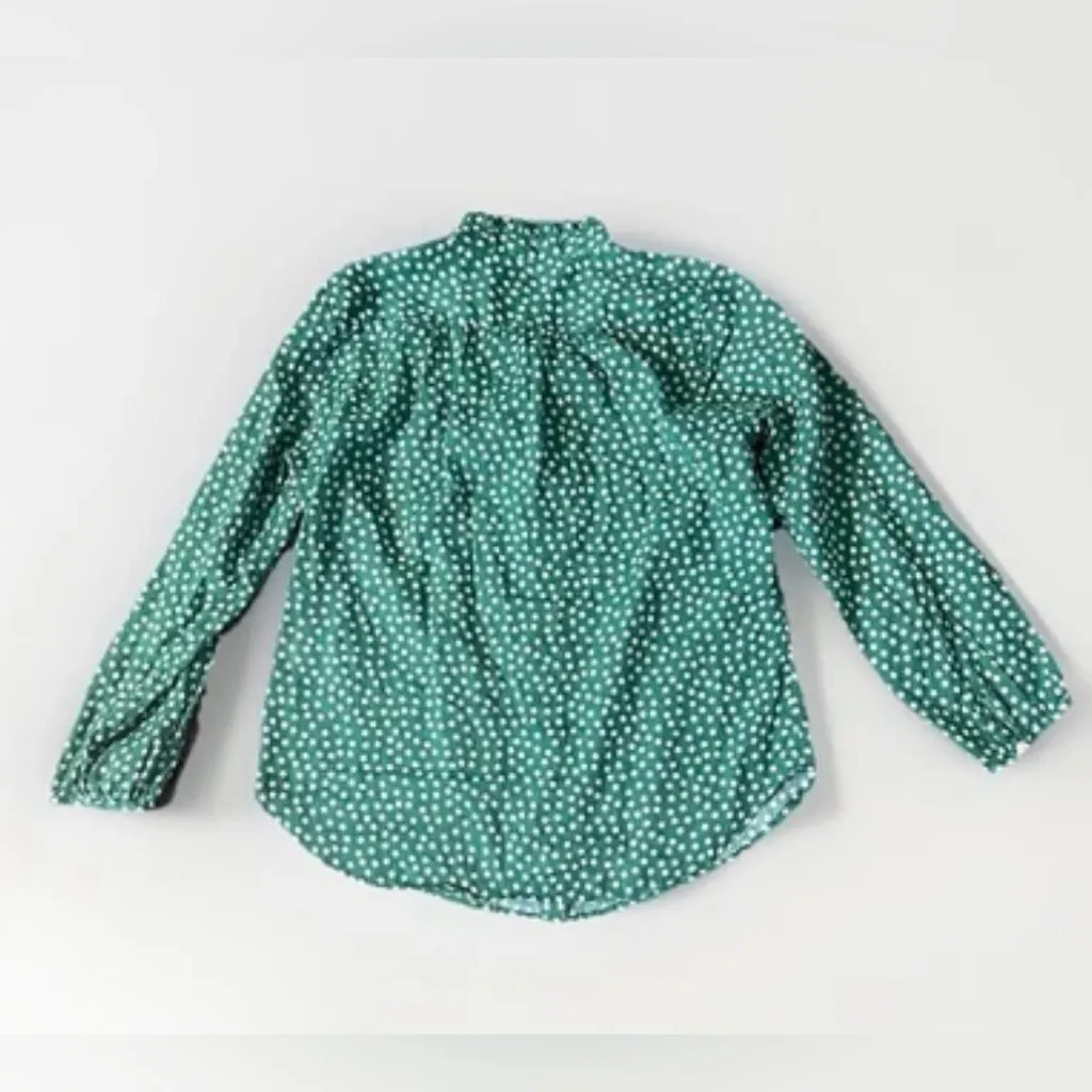 Women's Trovata Clara Button Down Shirt Blouse Lawn Dot BIRDS OF PARADIS Top S Green - Image 3