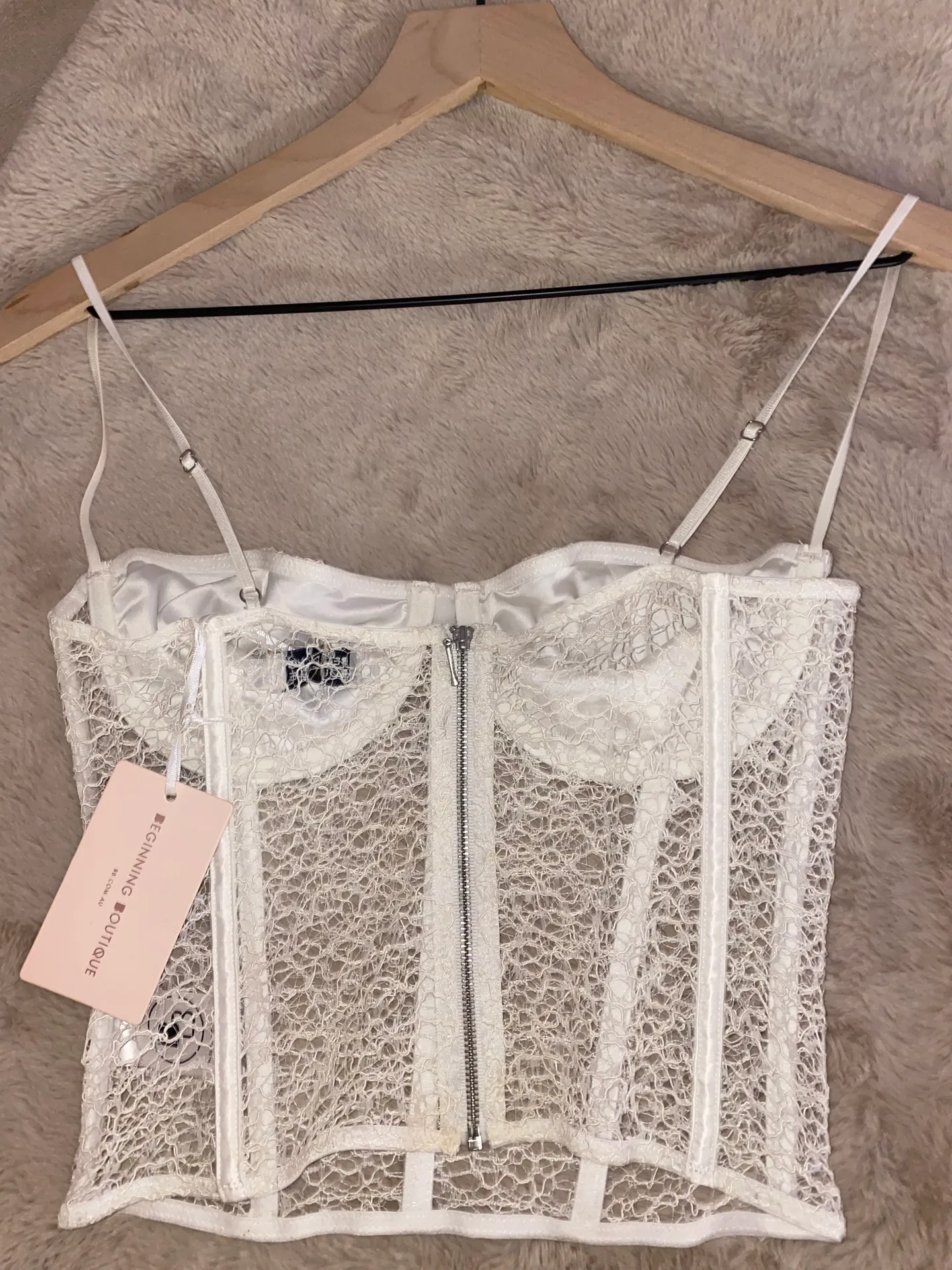 Beginning Boutique White Corset Top - Image 4