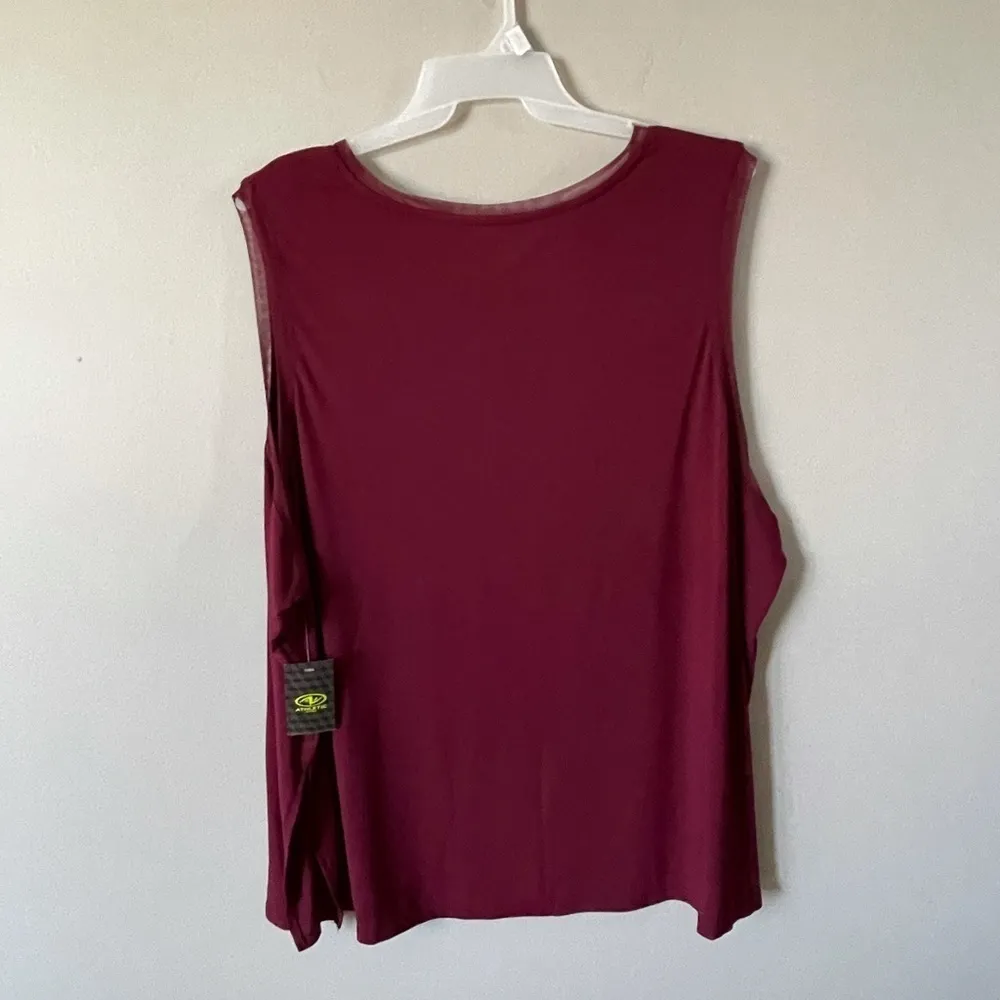 Athletic Works Tank size 5X in burgundy NWT sleeveless workout summer hot layer - Image 10