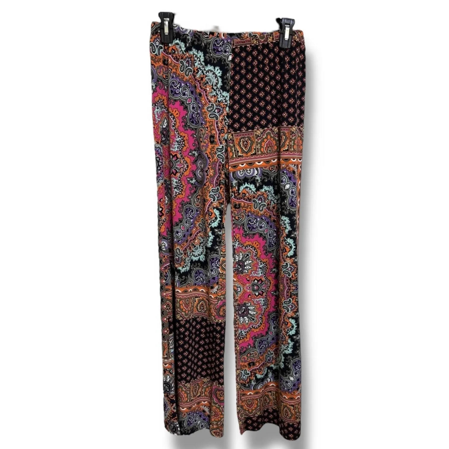 Chico's Palazzo Pants Size 0 (US 4/6) Boho Wide‎ Leg Travel Pull On Paisley - Image 3